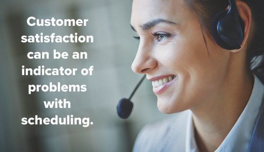 customer satisfaction can be an indicator of scheduling problems